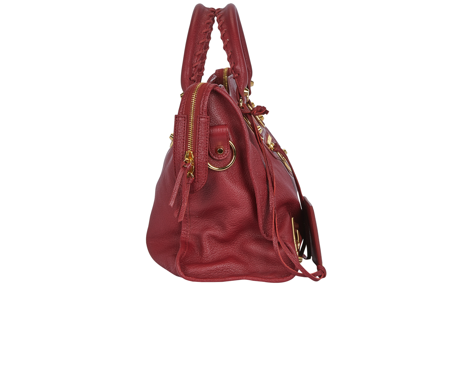 Medium City Bag, &pound;680, Handbags, Red, Leather, Side view